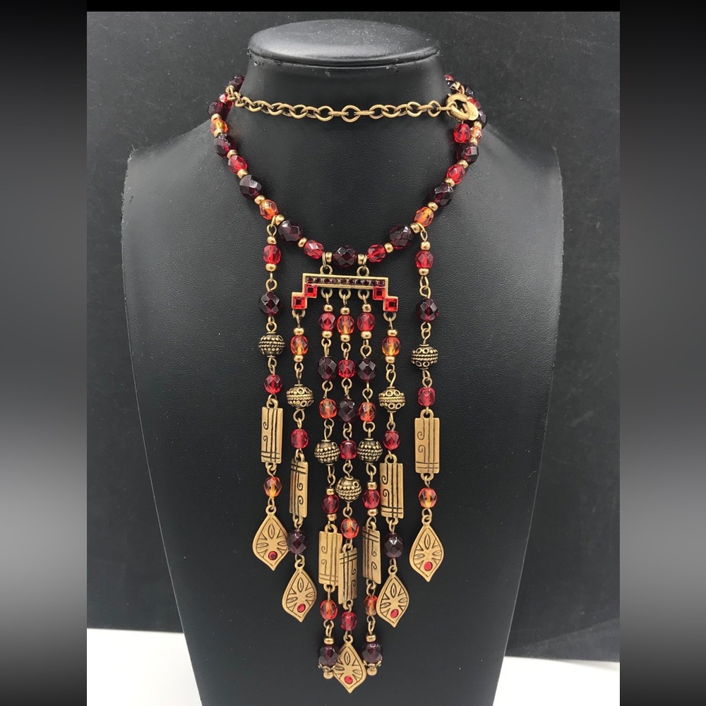 Chico’s Etruscan Waterfall Statement Necklace Wit… - image 3